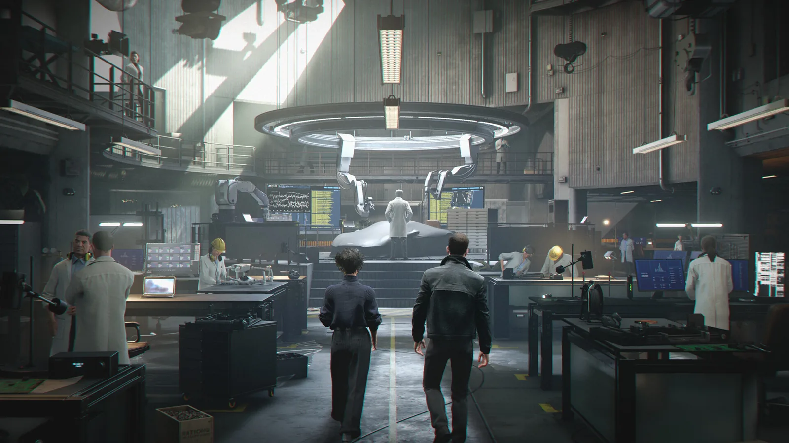 Official 007 First Light Q Branch laboratory scene connected to MI6 trust and technology themes